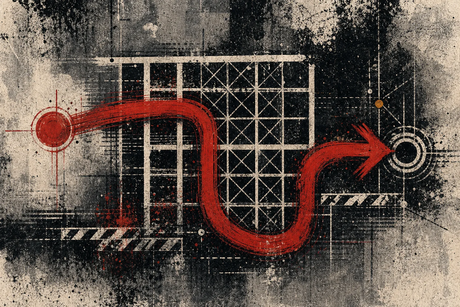 Abstract graffiti composition for the section “The detour”