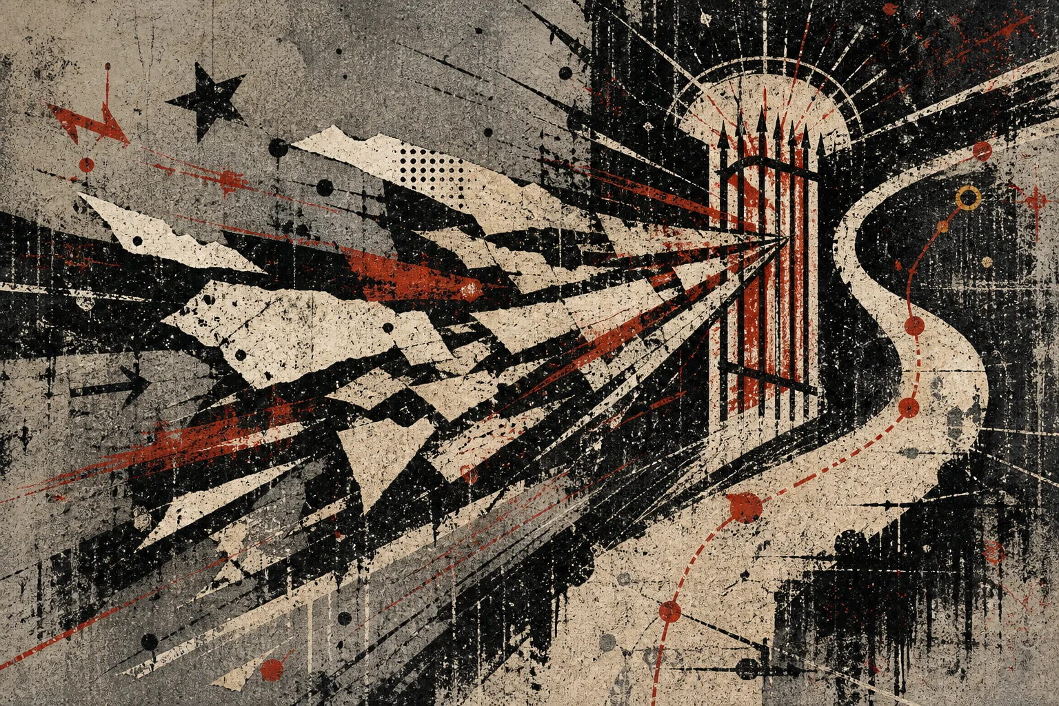 Abstract graffiti composition for the section “The writer at the new door”
